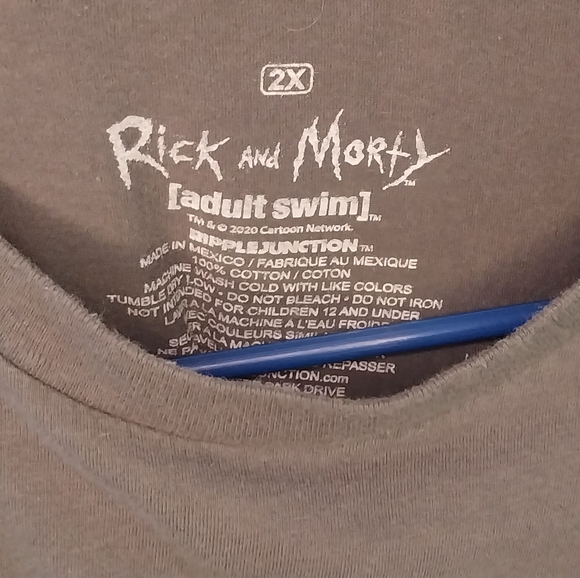 Rick and Morty Exo skeleton Pickle Rick Men's size 2X gray - Picture 3 of 3